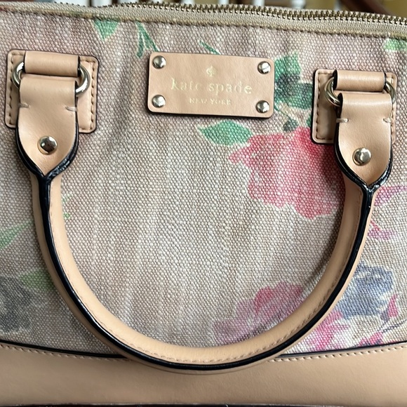 Kate Spade  Satchel  crossbody bag Pastel watercolor floral Canvas/leather trim - Picture 2 of 13